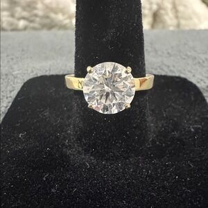 14K Yellow Gold 3.01 CTW LabGrown Diamond Solitaire Ring With IGI Report Sz 7.75